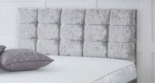 Crushed Velvet Silver Headboard King Size